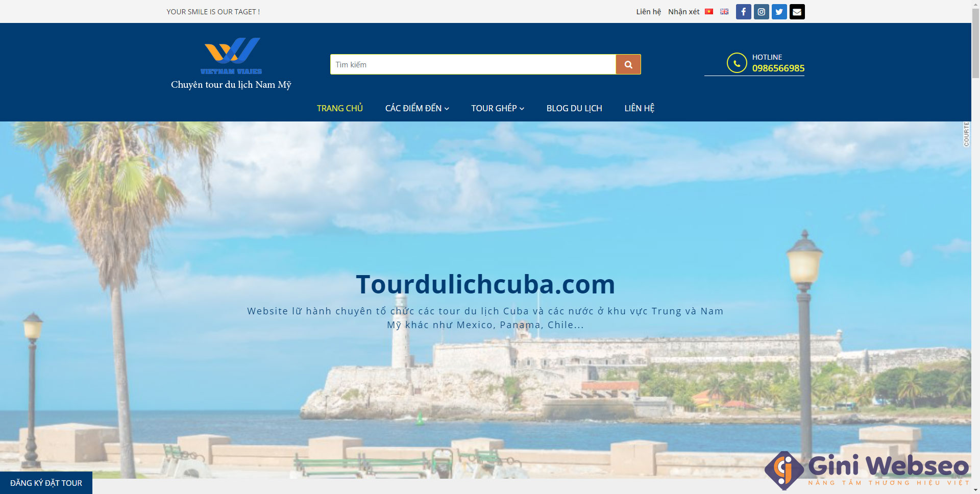Thiết kế website Du lịch Cuba