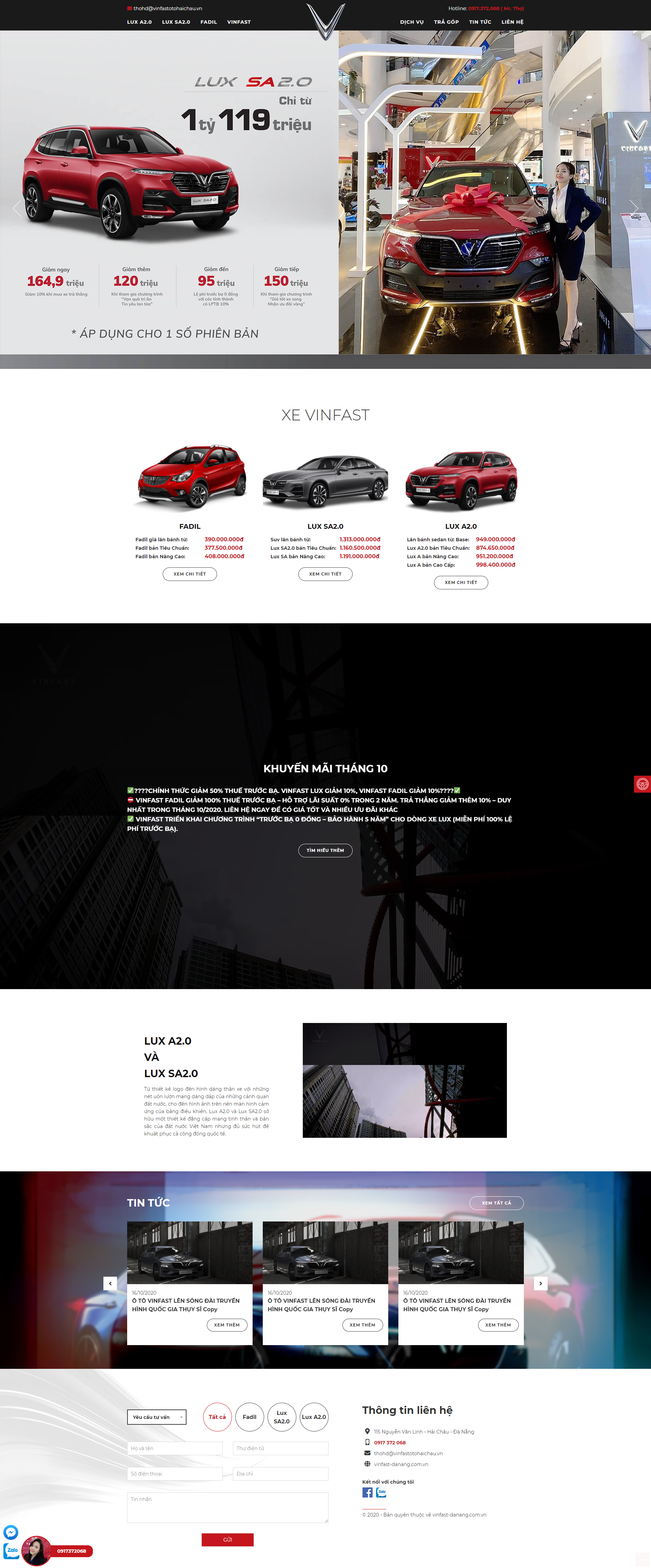 Thiết kế website ô tô VinFast