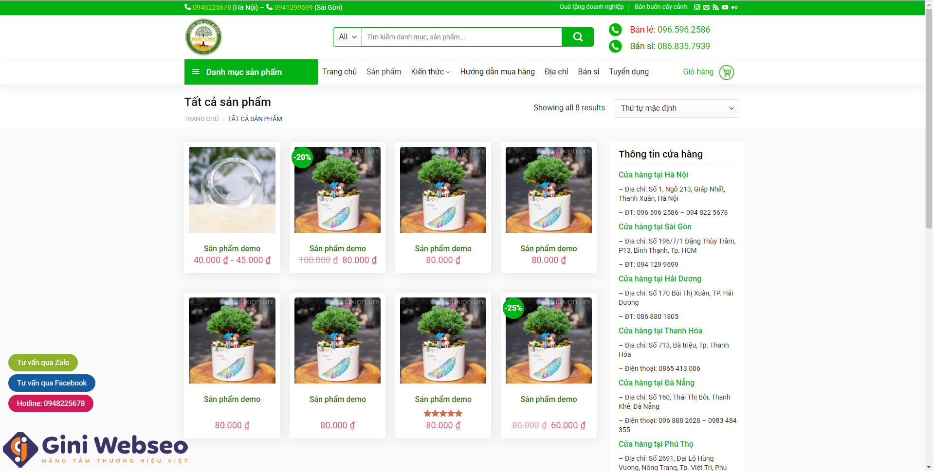 Thiết kế website cây giống Cây Xinh