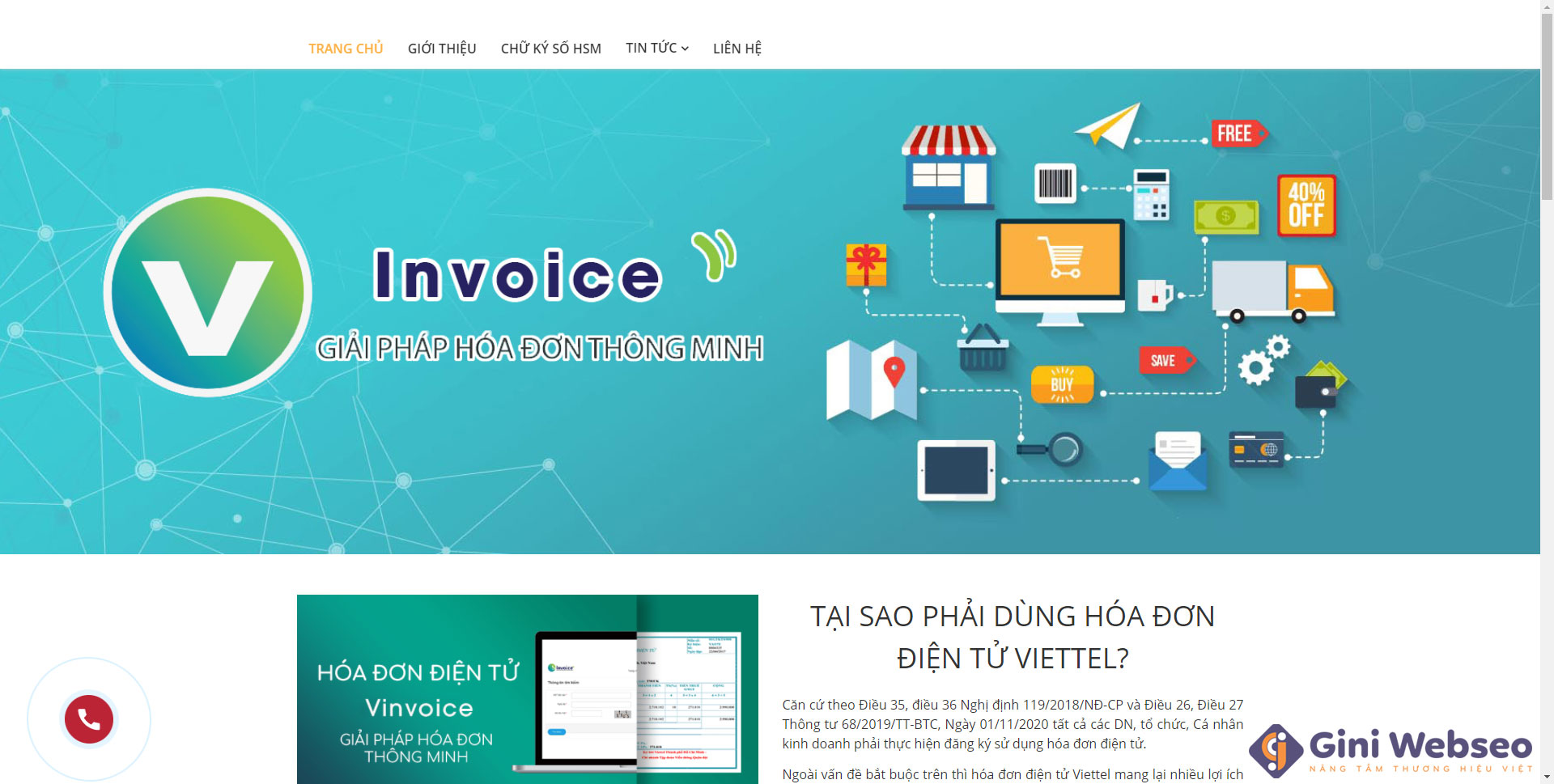 Thiết kế website hóa đơn điện tử IMC