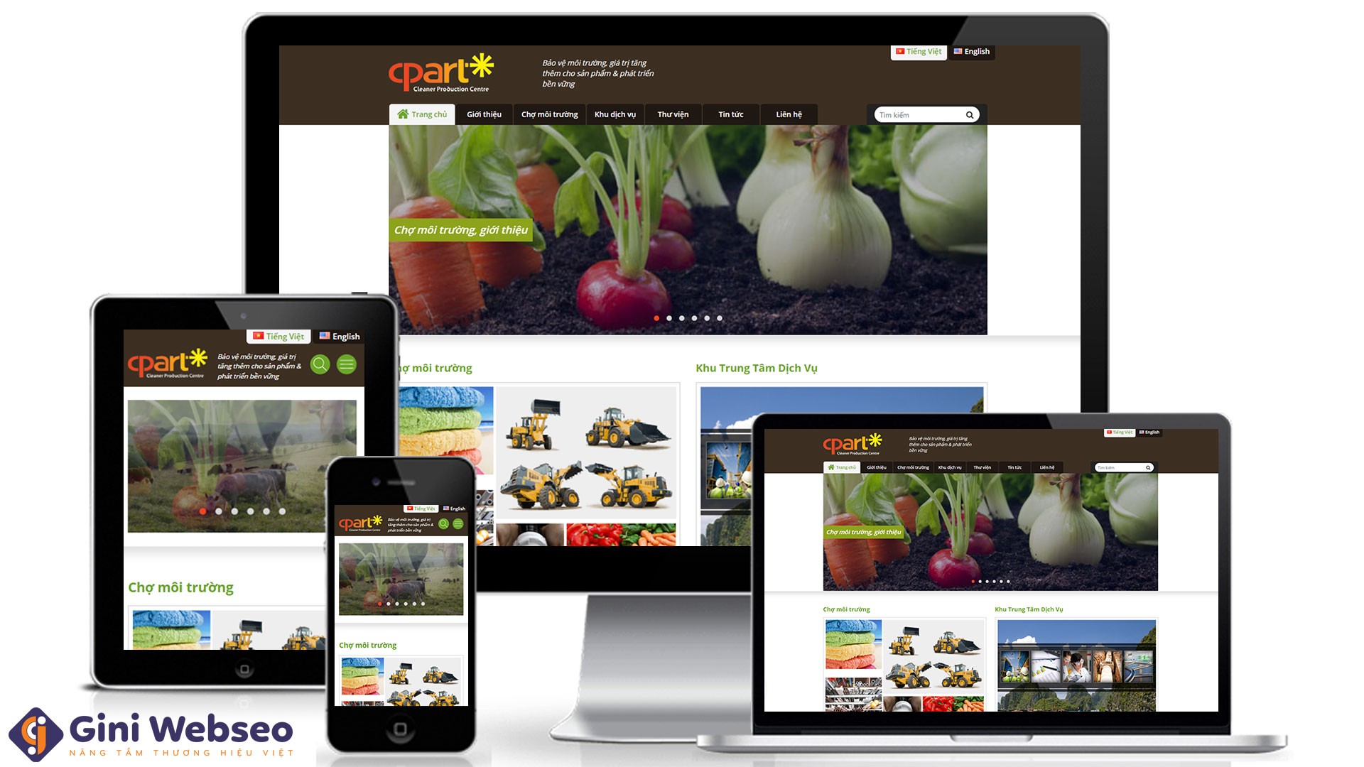 Thiết kế website sản xuất sạch Cpart