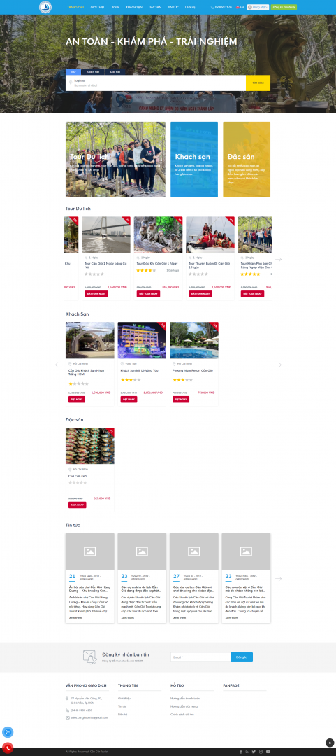 Thiết kế website du lịch Cần Giờ Tourist