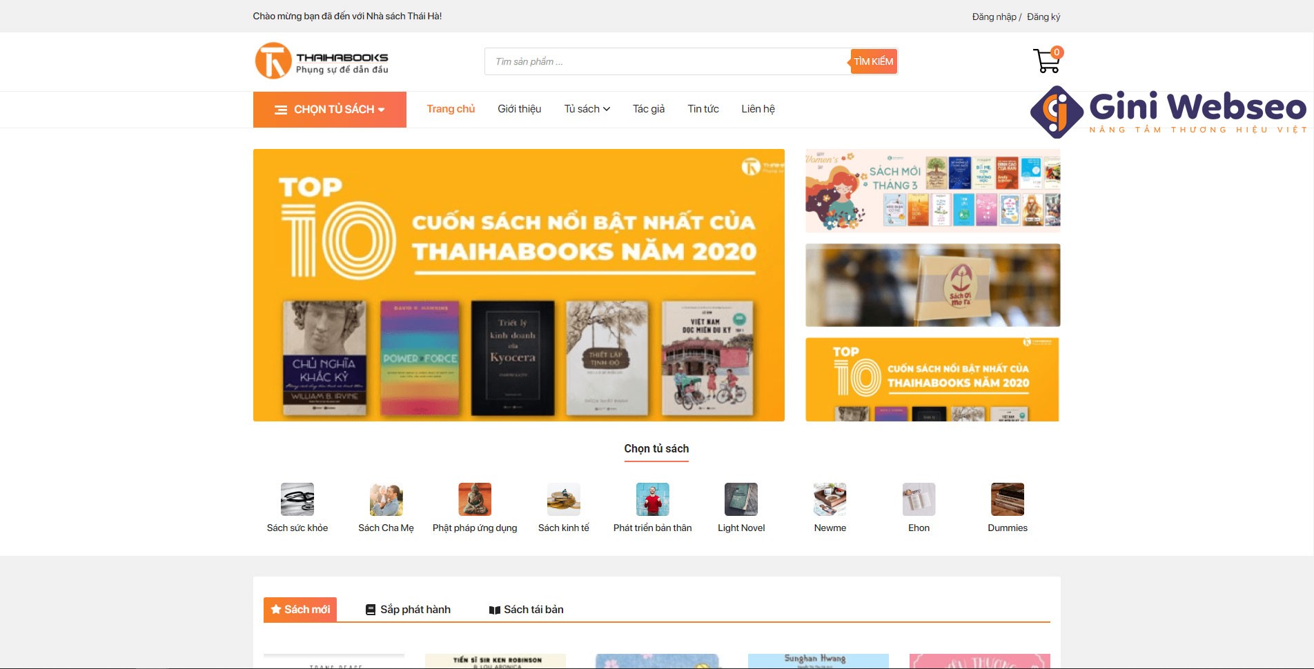 Thiết kế website nhà sách Thái Hà