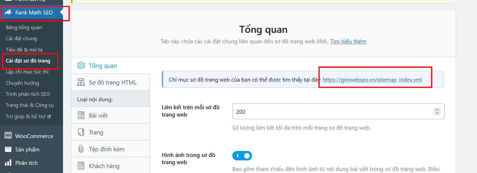 Copy đường dẫn Sitemap