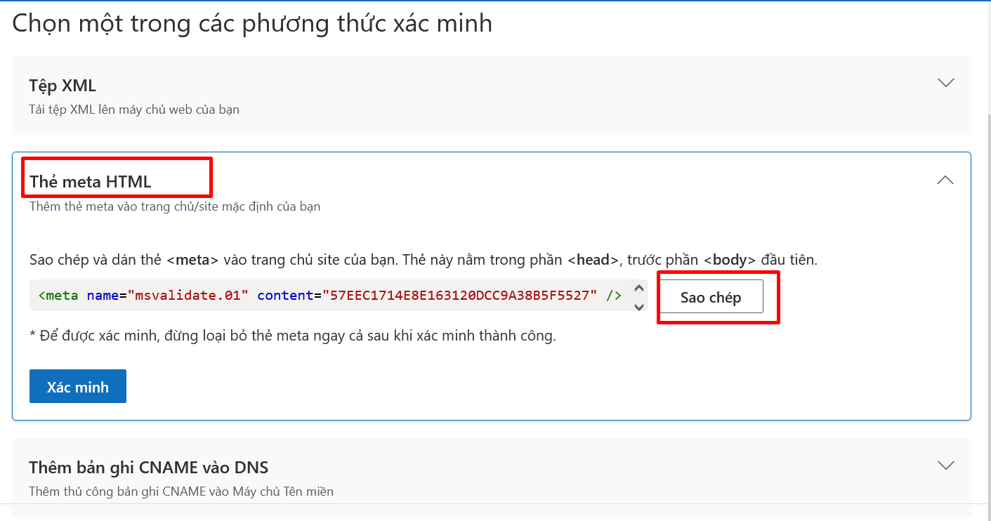 Sao chép thẻ meta HTML