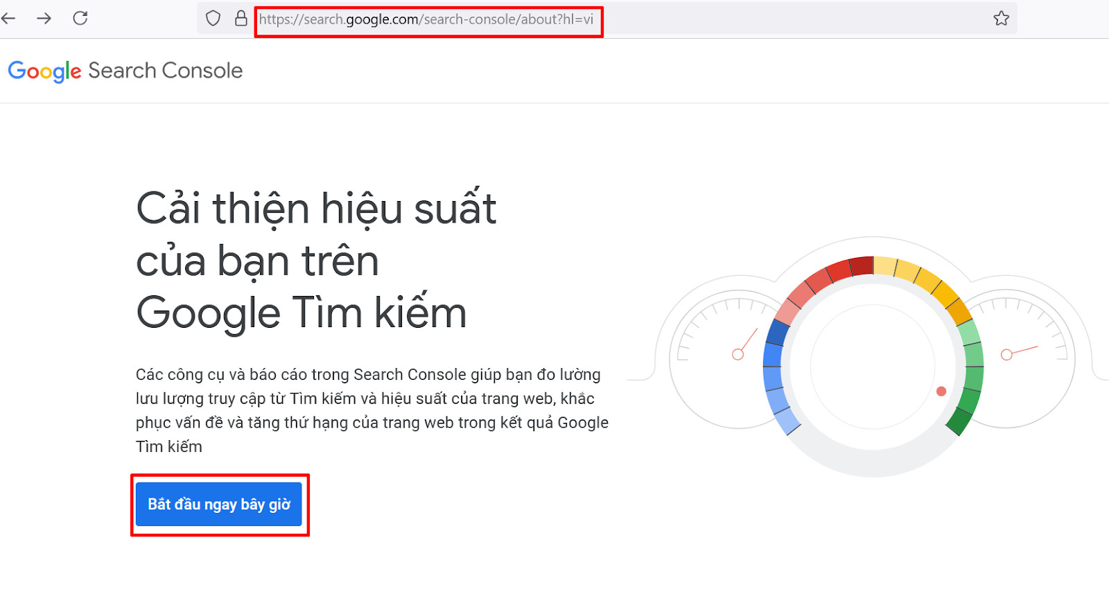 Truy cập Google Search Console